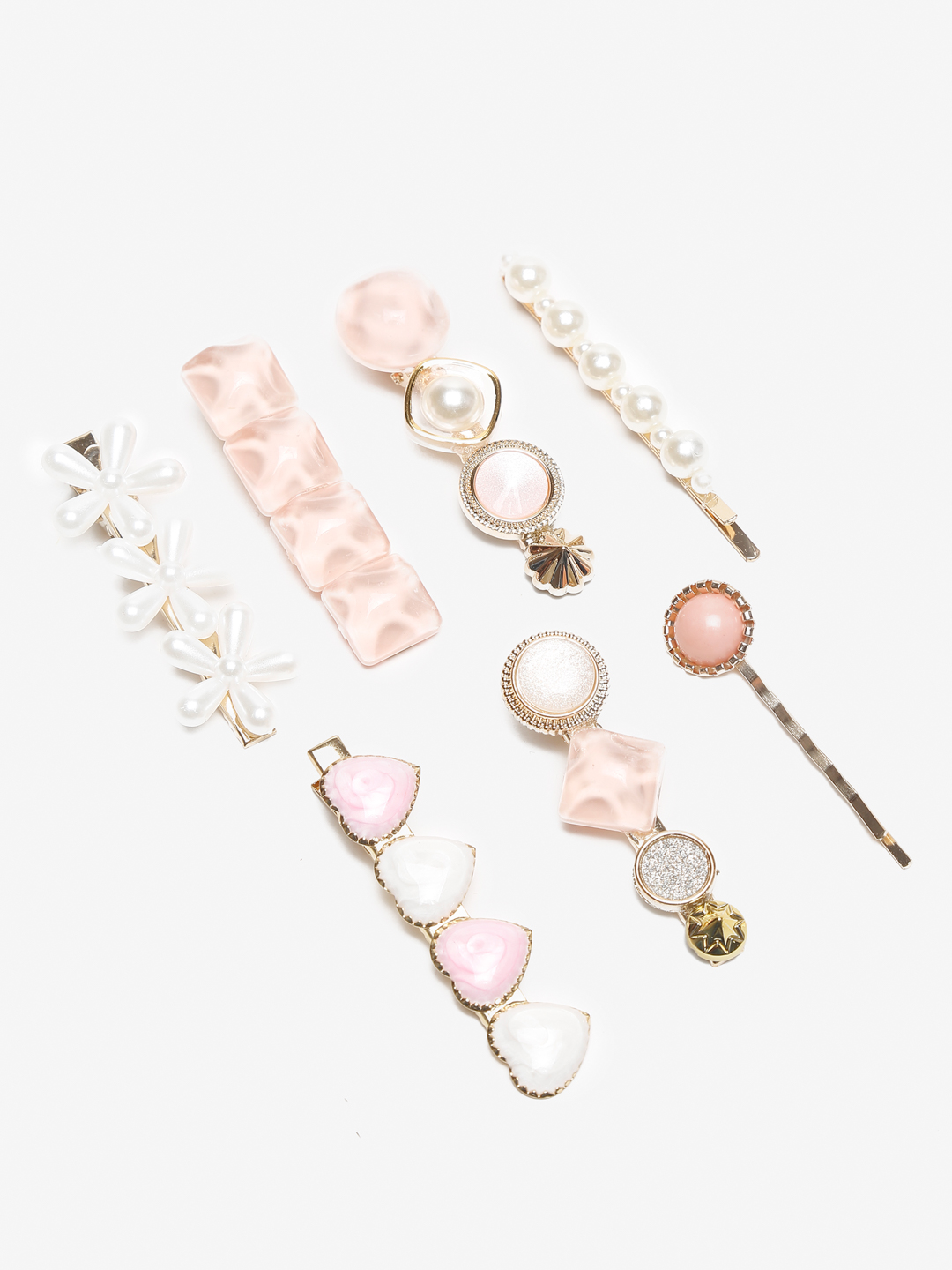 YouBellaWomen Set Of 7 Beaded Alligator Hair Clips